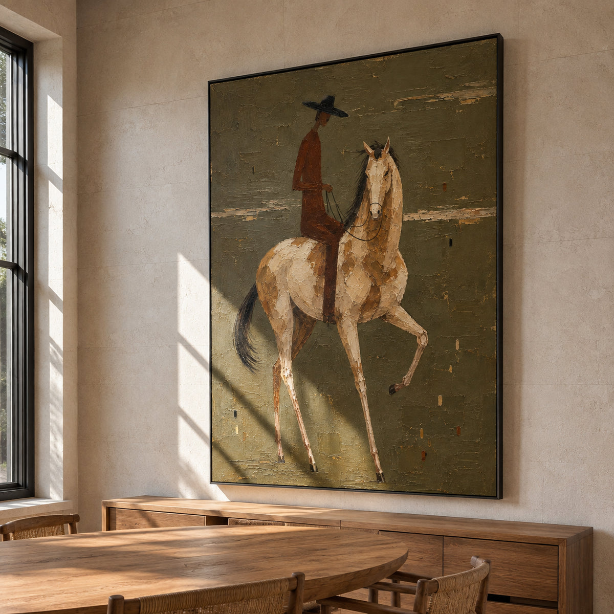 Prairie Passage — Western Horse and Rider oil painting, view 6