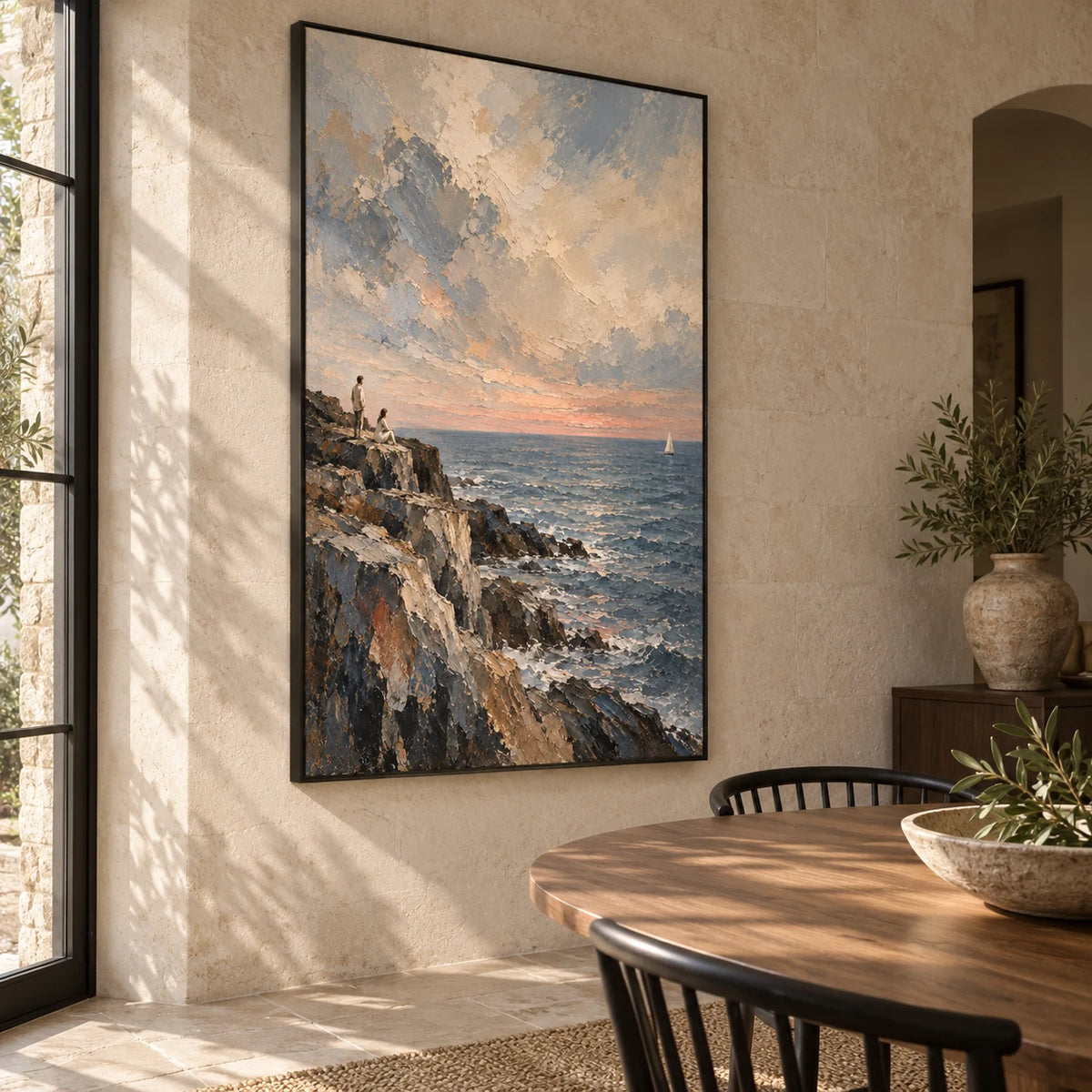 Listening Coast oil painting - dining room, left view