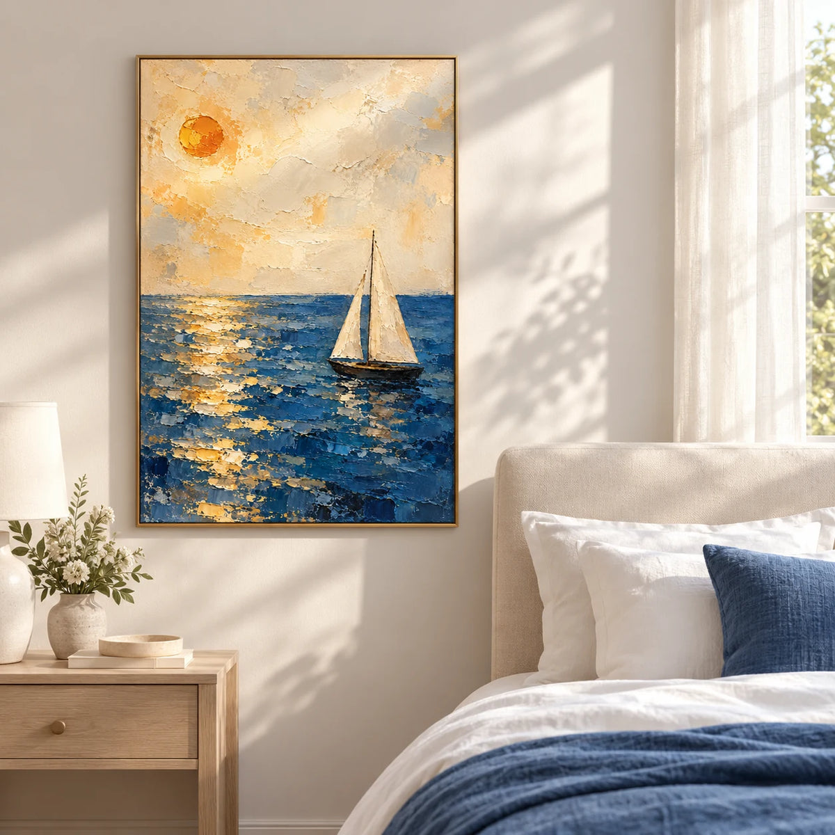 Sail into Amber oil painting - bedroom, front view