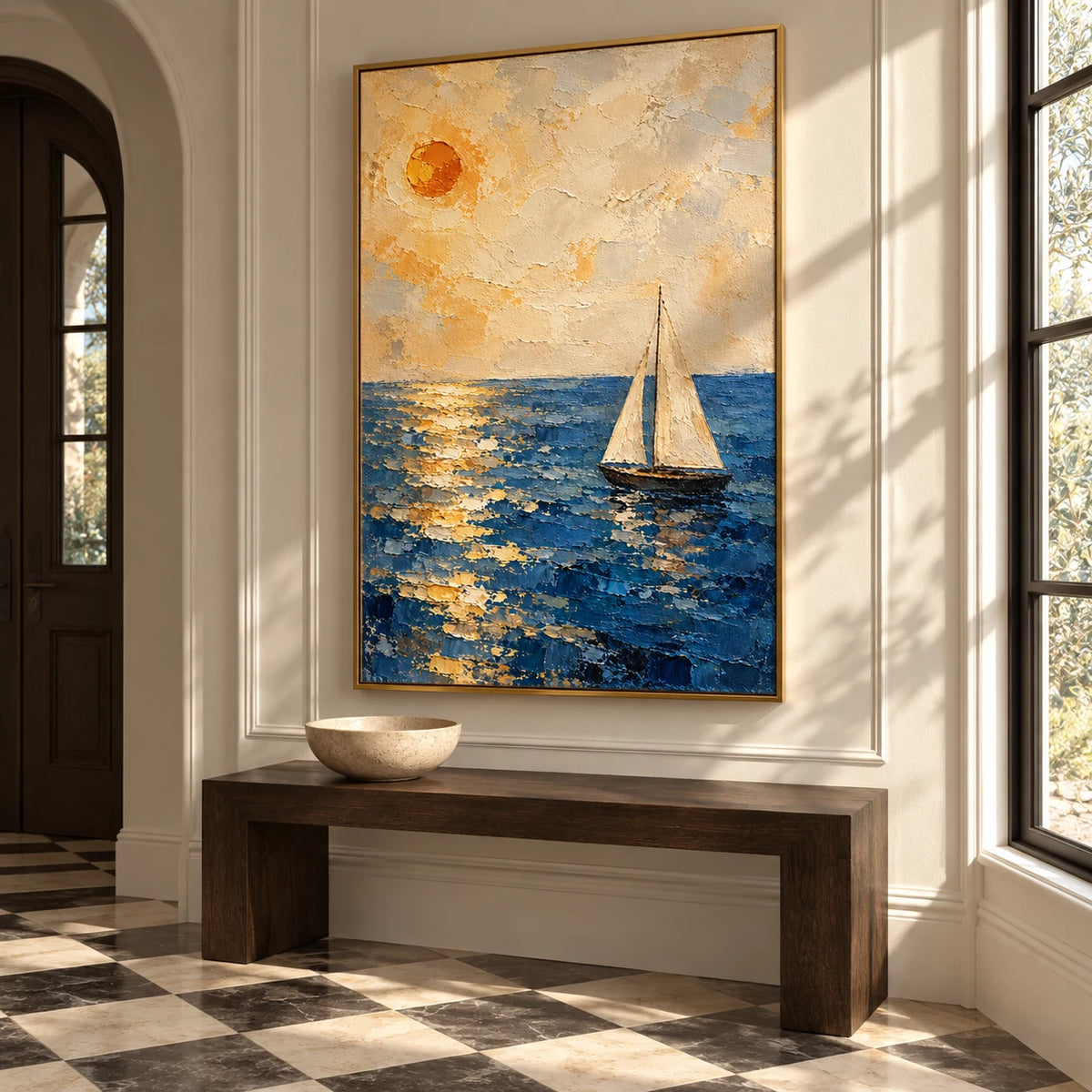Sail into Amber oil painting - entryway, right view