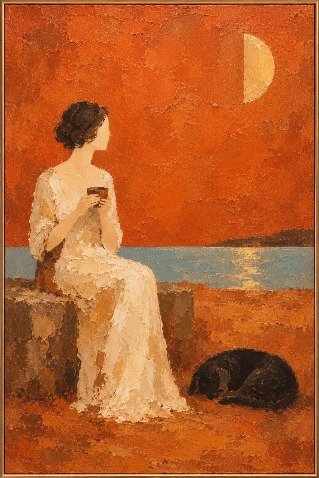 Evening Companion oil painting - original framed artwork