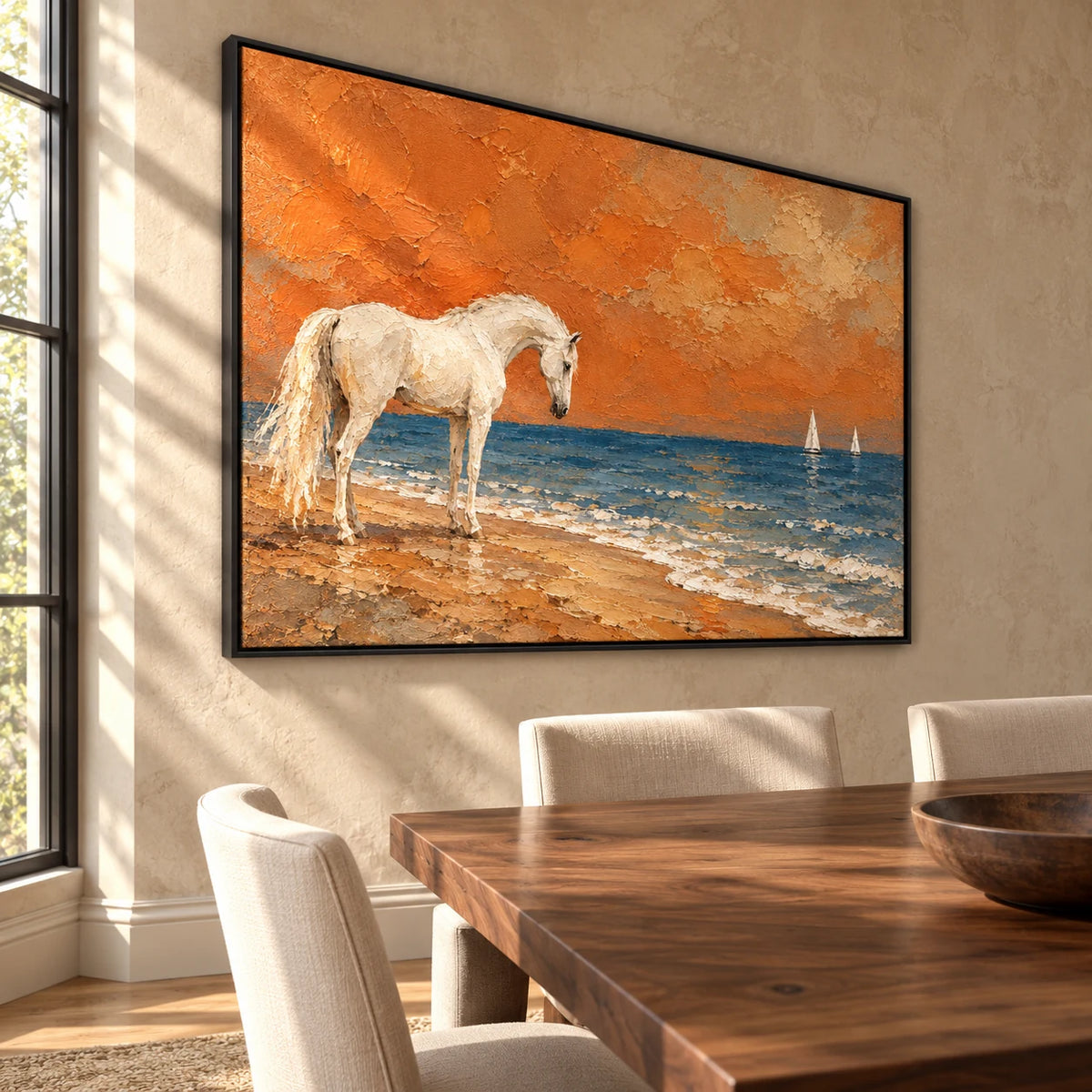 Saltwind Reverie oil painting - dining room, left view