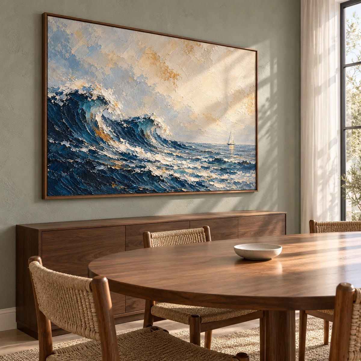 Returning Wave oil painting - dining room view