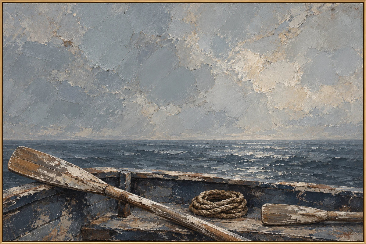 Oars at Rest oil painting - original framed artwork