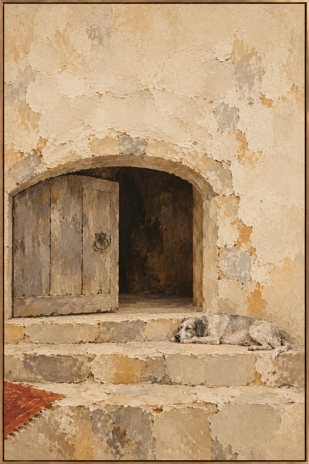 Quiet Door oil painting - original framed artwork