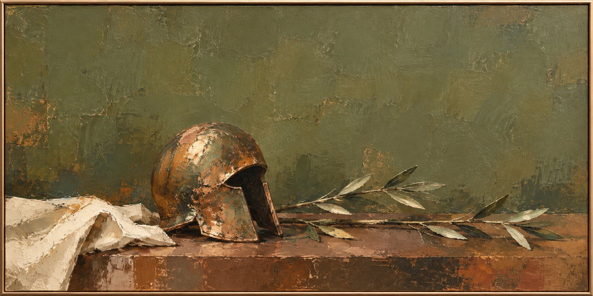 Olive and Bronze oil painting - original framed artwork