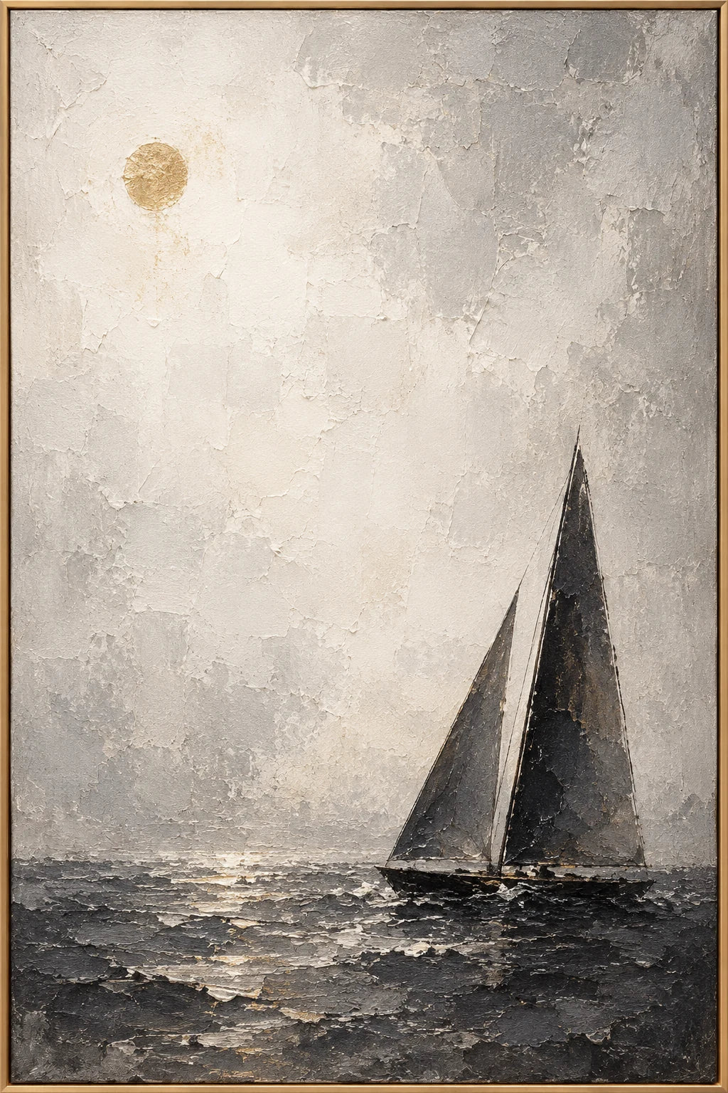 Silent Sail oil painting - original framed artwork