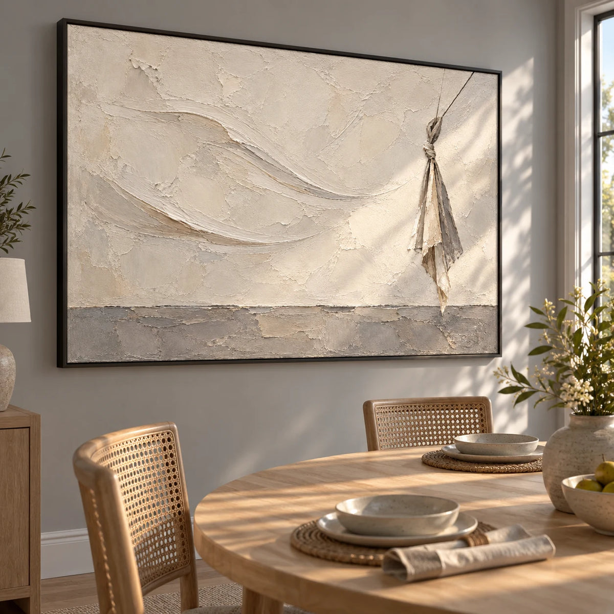 Held by Wind oil painting - dining room view