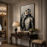 Silver Sentinel - hand-painted oil painting on canvas