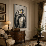 Silver Sentinel - hand-painted oil painting on canvas