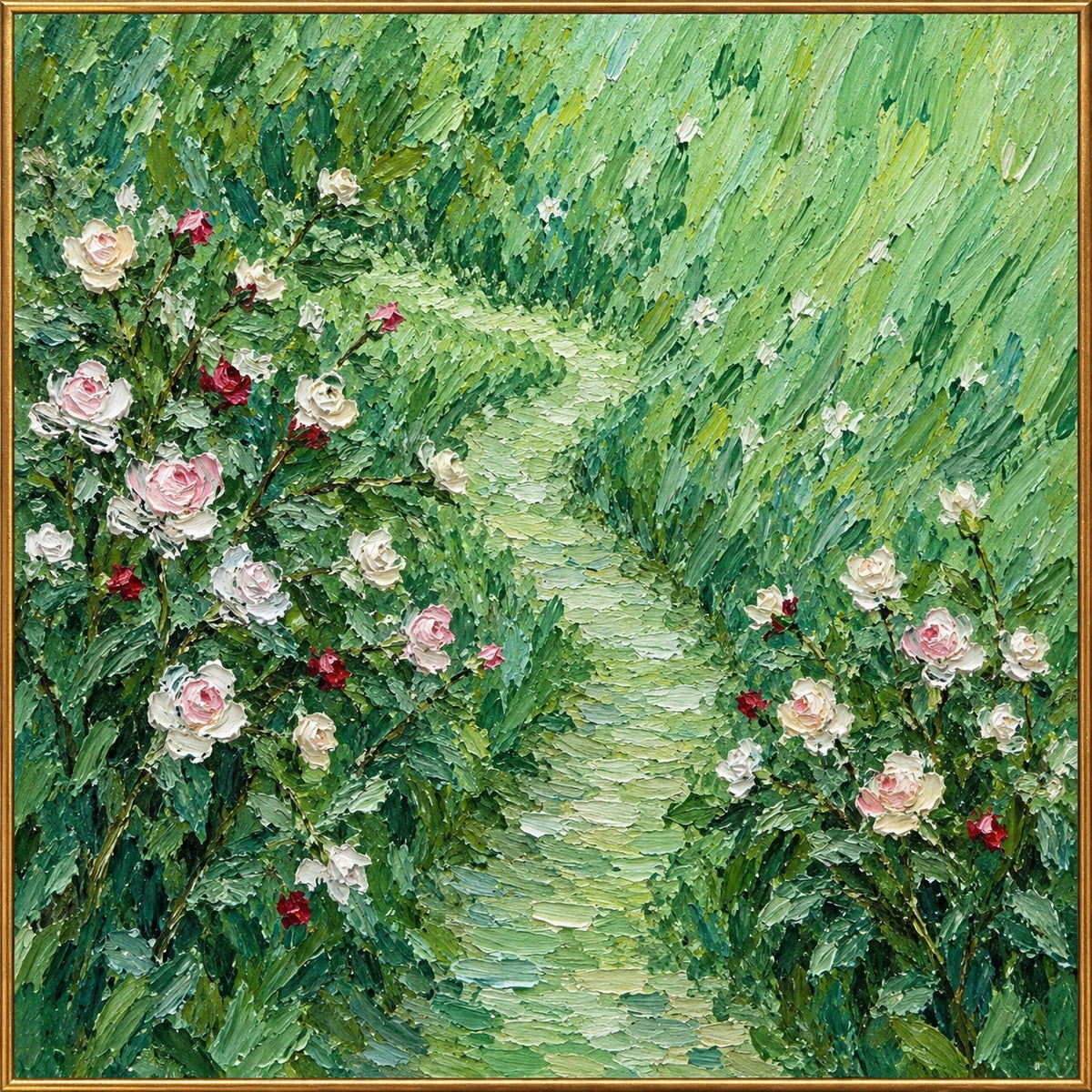 Rose Footsteps — Floral oil painting
