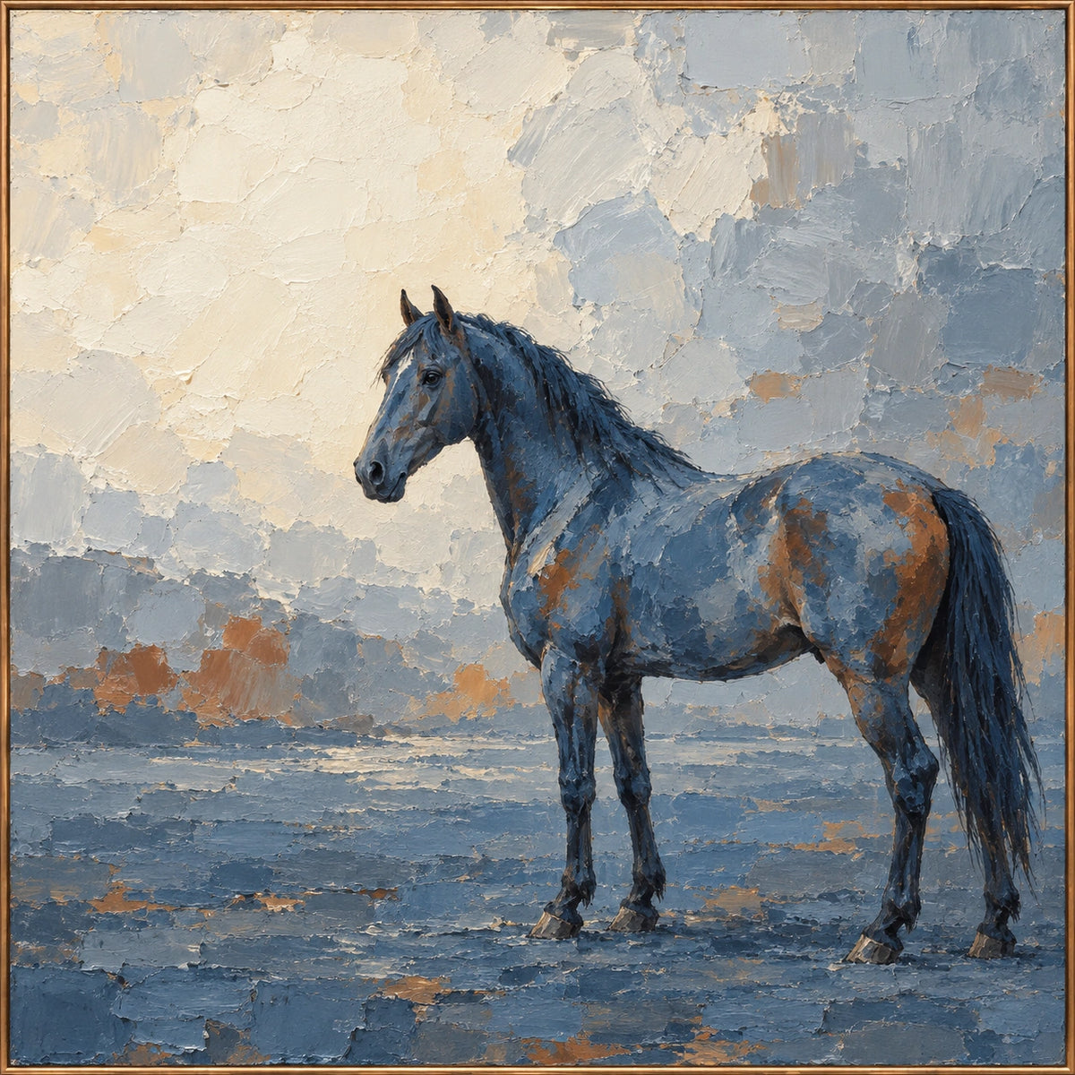 Blue Daybreak — Horse oil painting