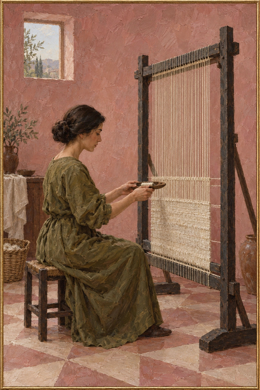 Woven Rose — Figurative oil painting