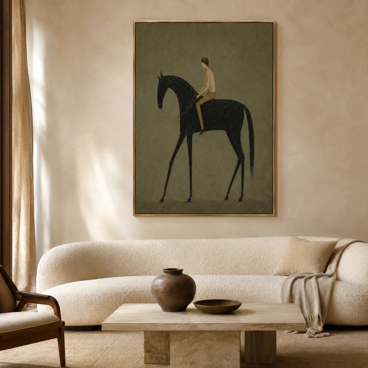 Quiet Rider in Olive - styled interior preview 1