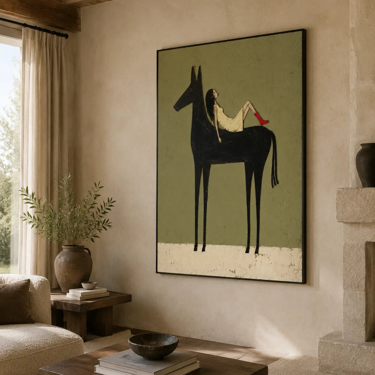 Red Boots at Rest - styled interior preview 1